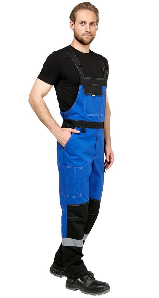 Костюм мужской рабочий летний Гудзон NEW с пк василек-черный